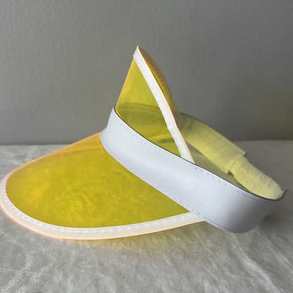 π5 Summer unisex outdoor Hat Neon Sun Visor Peak Cap Clear Plastic Sunvisor - Picture 2 of 4